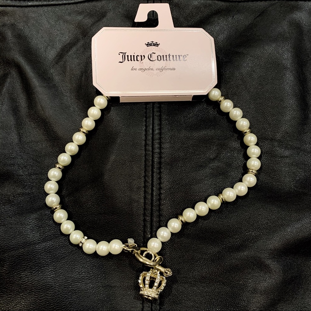 Juicy Couture Crown/Scepter Faux Pearl Necklace